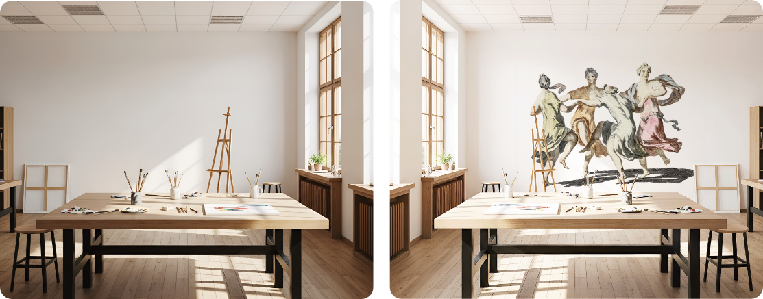 Art room wall art print design